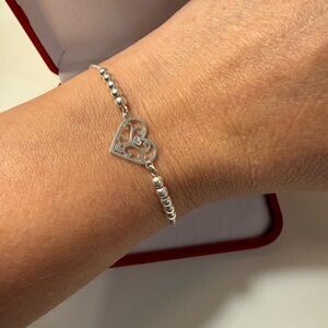 Peruvian Silver Filigree Heart Bracelet | Adjustable Bolo | NWOT